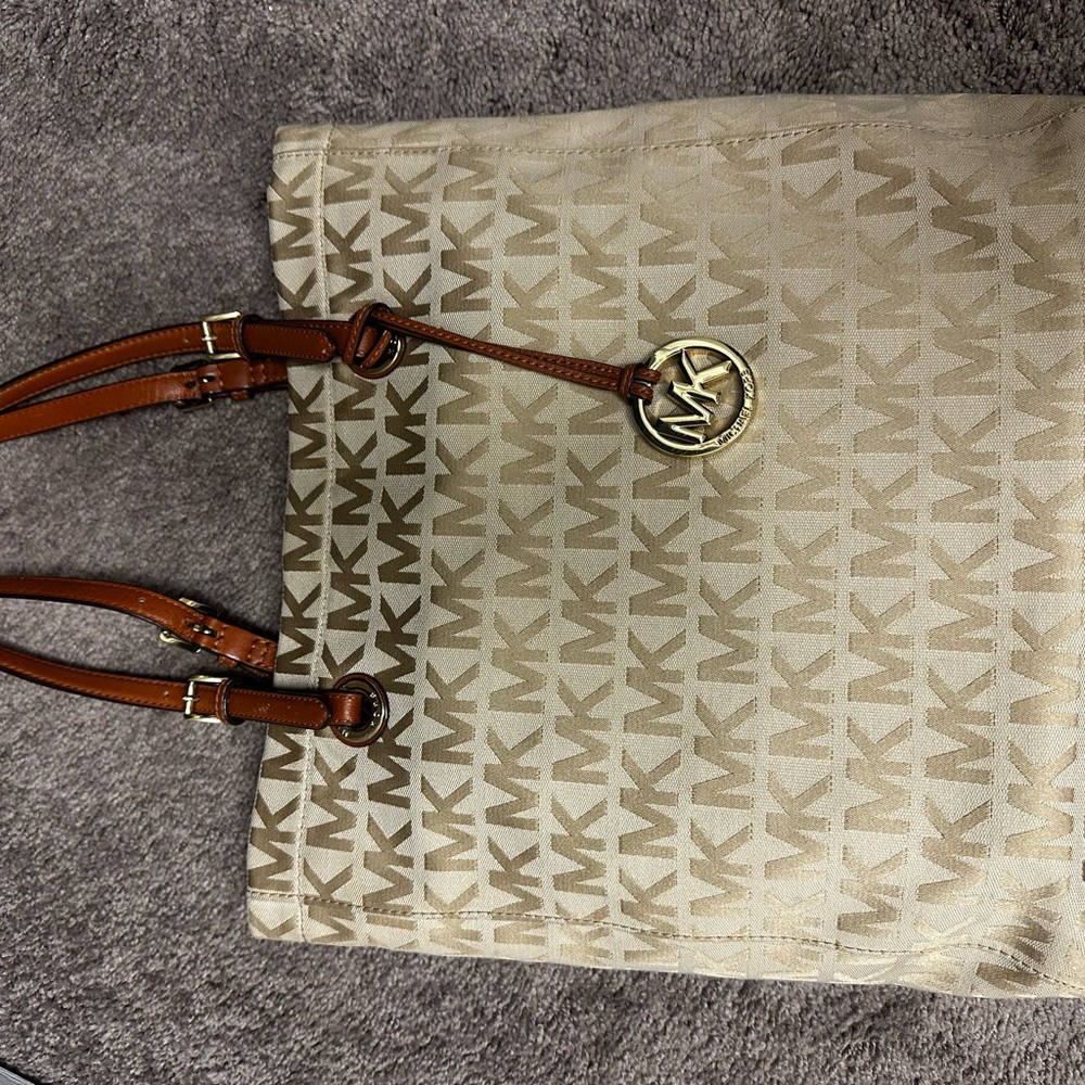 Michael Kors Tan Monogram Tote